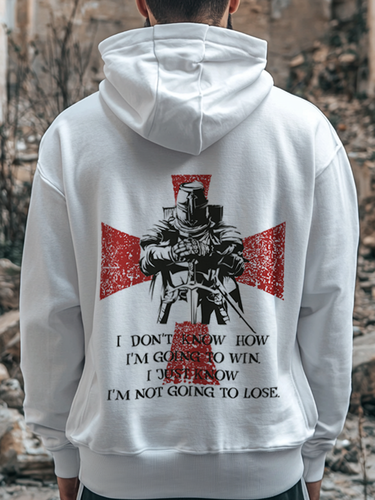 Templar Shield Cross Medieval Warrior Sword Knights Design Totem Retro Unisex Casual Sports Hoodie / Rvogue / Rvogue