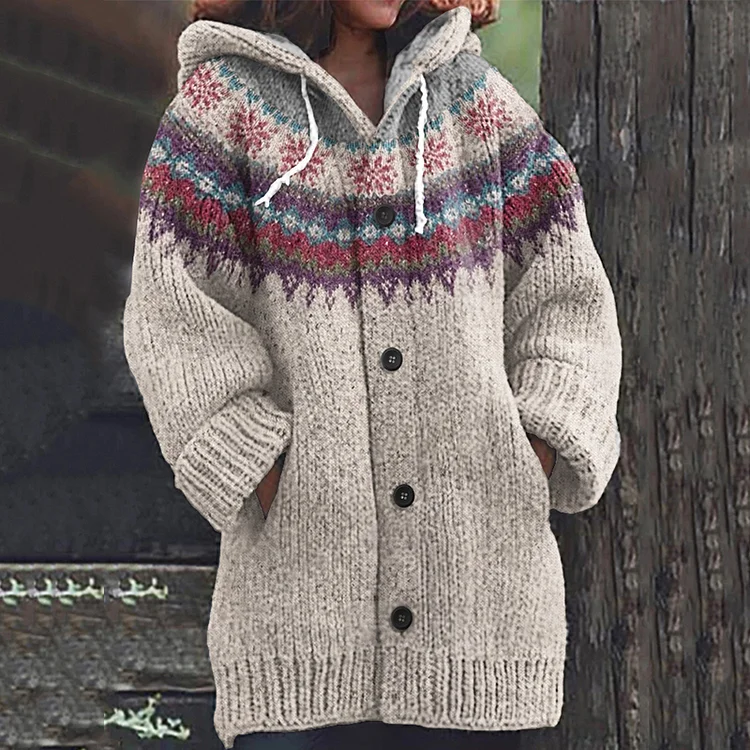 Vintage Fairman Vintage Christmas Island Knit Jacquard Print Women's Sweater