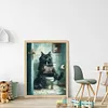 Toilet Cat Reading Newspaper-11CT Stamped Cross Stitch 40*53cm tapestrymarket