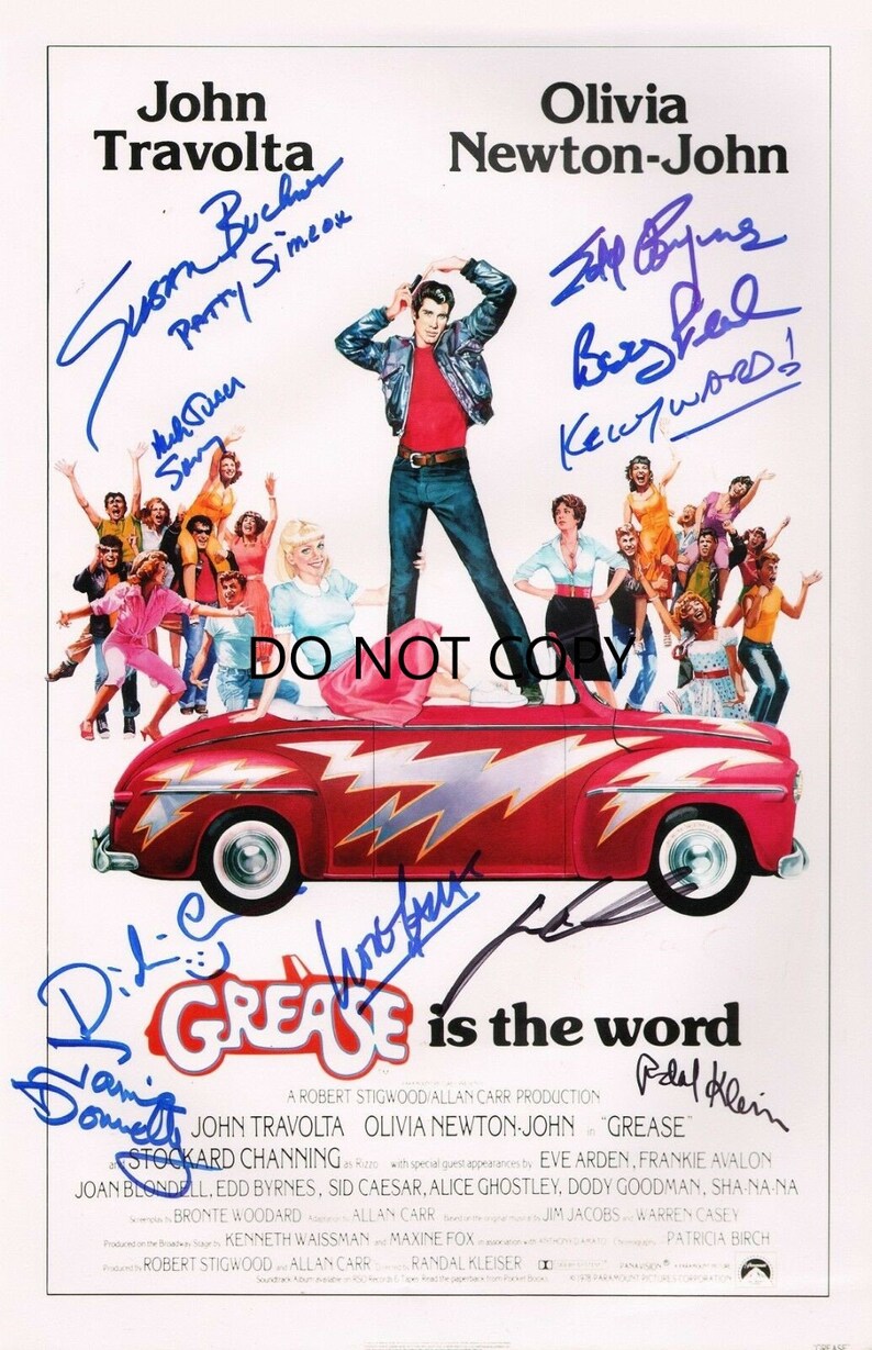 GREASE Cast x10 A4 11x17 Autographed Hand Signed Photo Poster painting