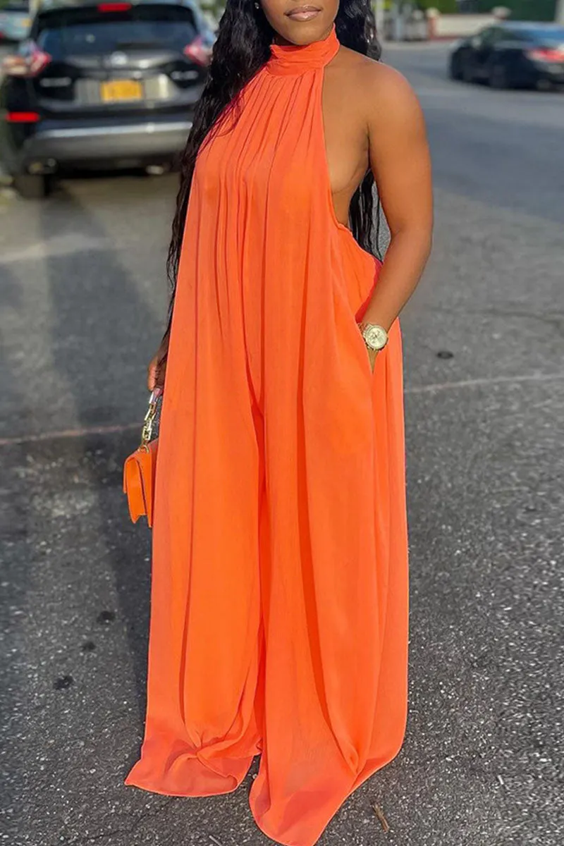 Casual Solid Half A Turtleneck Straight Jumpsuits(3 Colors)