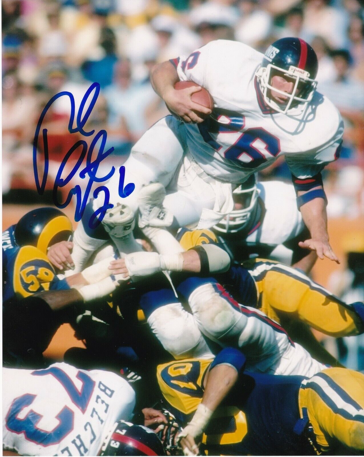 ROB CARPENTER NEW YORK GIANTS ACTION SIGNED 8x10