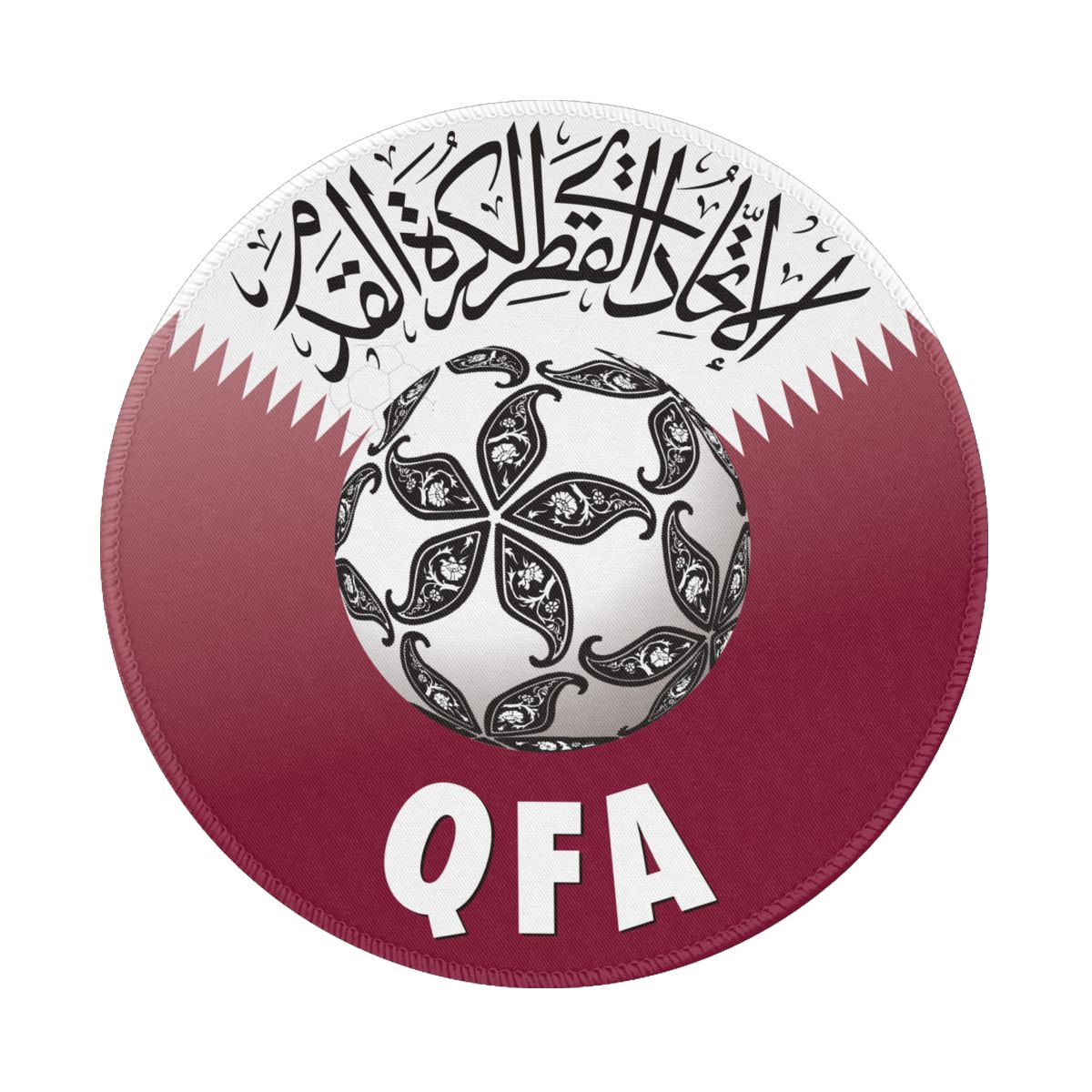 Qatar National Football Team Non-Slip Rubber Round Mouse Pad