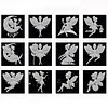 12Pcs DIY Pearl Painting Butterfly Fairy for Home Wall Decor(15x15cm)