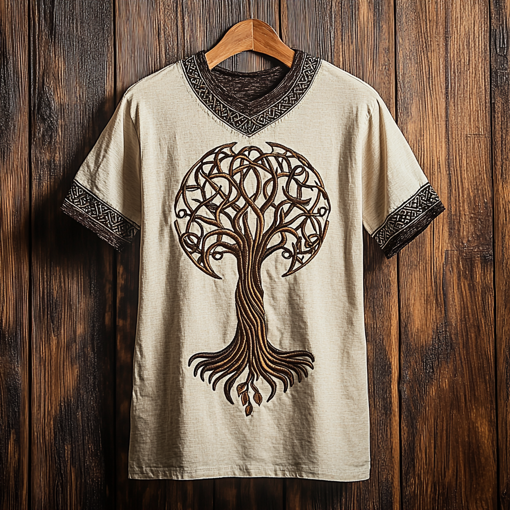 Men's Viking Nordic Golden Life Of Tree Art T-Shirt / Rvogue / Rvogue