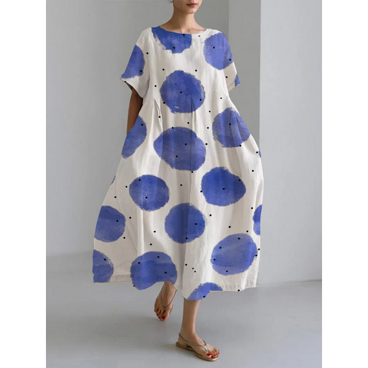 Women's Casual Blue Print Dress socialshop