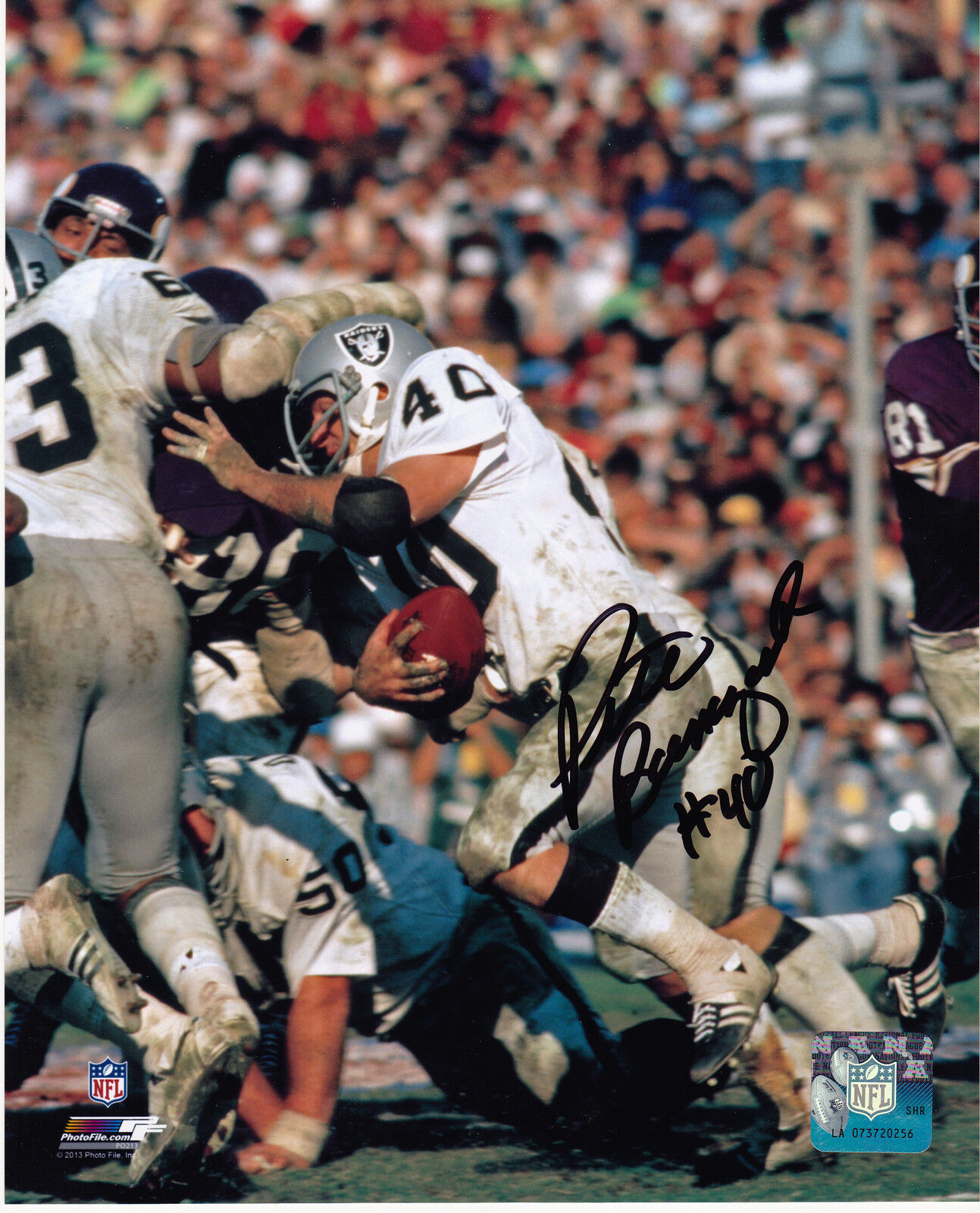 PETE BANASZAK OAKLAND RAIDERS ACTION SIGNED 8x10