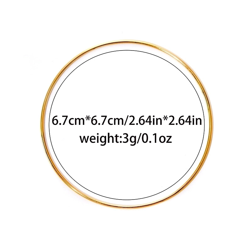 Casual Commute Round Waves 304 Stainless Steel 14K Gold Plated Bangle In Bulk