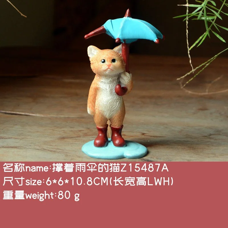Everyday Collection Kawaii Cat Figurine  Animal Ornament Love Gift Car Decoration Miniature Fairy Garden Tabletop Decoration