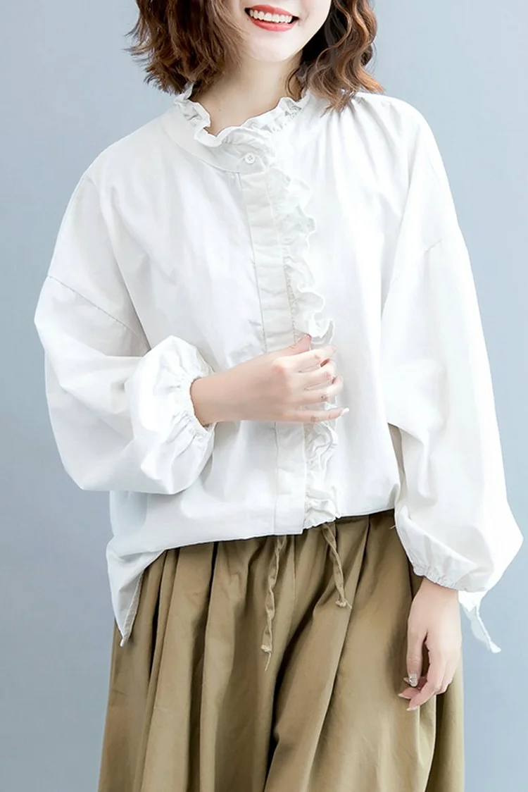 Cute Casual Cotton Shirt Women Fall Tops