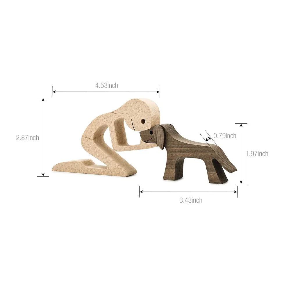 Adornos de madera Wooden Dog Craft Figurine Home Office Table Ornament Easter Decoration Love Dog Pet Lover Gifts oficina OEM 515-1