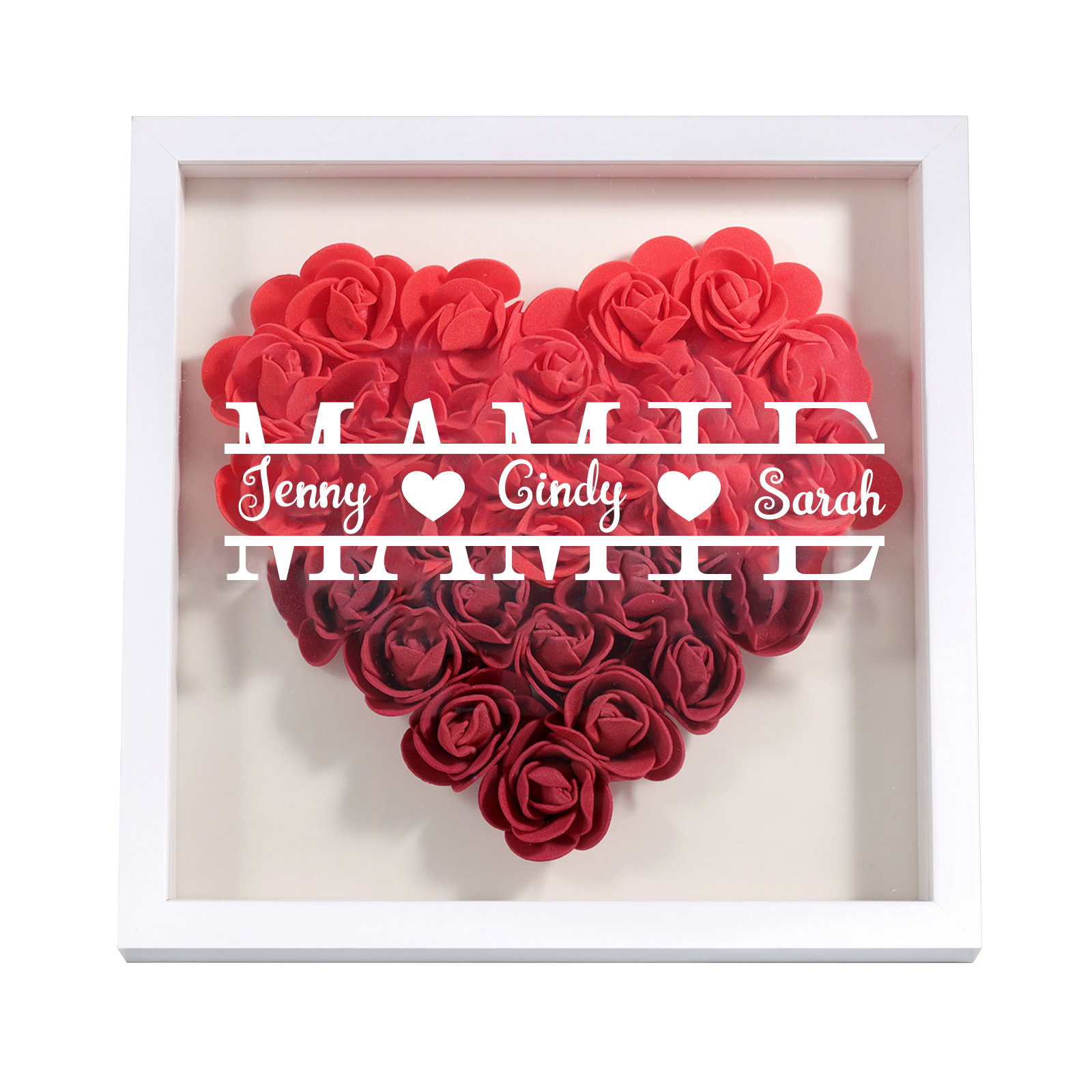 À ma Mamie - Cadre Panneau de densité 1 Prénom et Texte Personnalisés Ornements Floral pour Famille