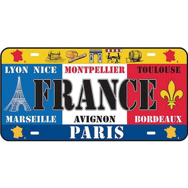 France - Car Plate License Tin Signs/Wooden Signs - 5.9x11.8in