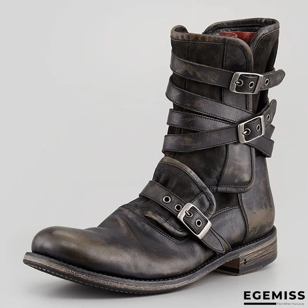 Men's Retro Multiple Buckle Retro Ankle Boots | EGEMISS