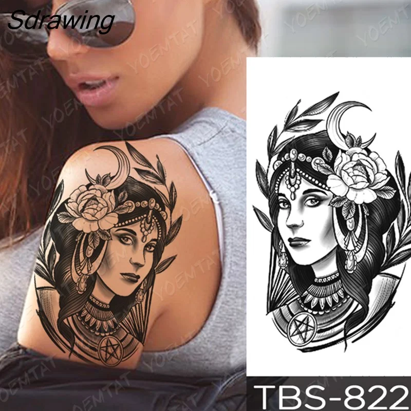Sdrawing Temporary Tattoo Sticker forest eagle wolf butterfly Flash Tattoos Gothic Y2K Body Art Arm Fake Tatoo Men Women