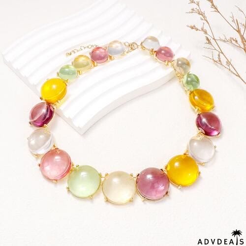 Alloy & Round Rhinestone Necklace