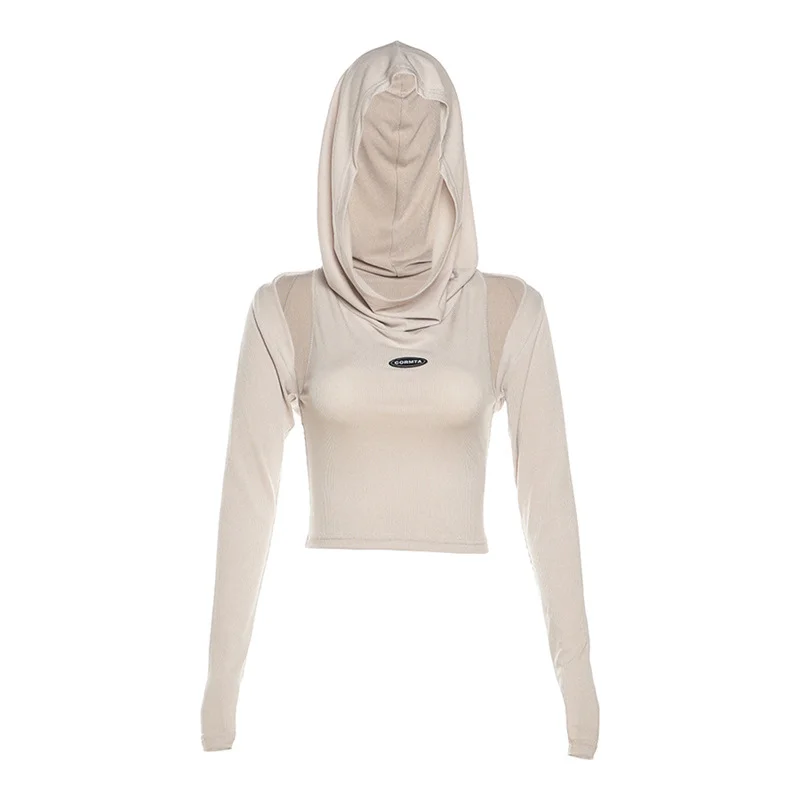 Ueong Ueong 2023 Street Personality Girl Hood Niche Trend Design Sense Long Sleeve Top