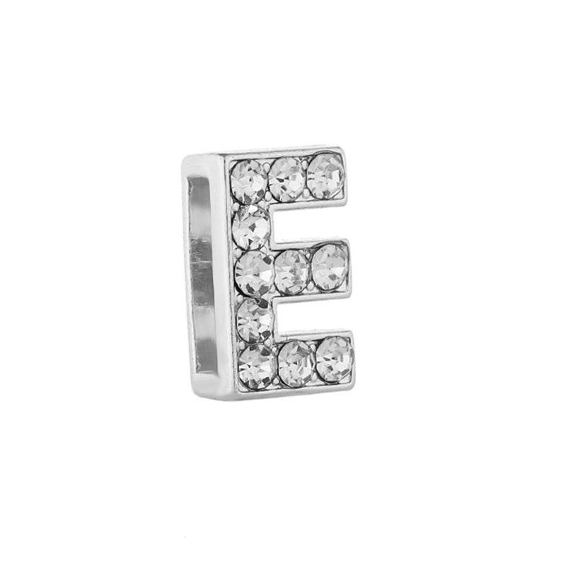 5 PCS/Package 10mm Metal Rhinestones Letter Beads