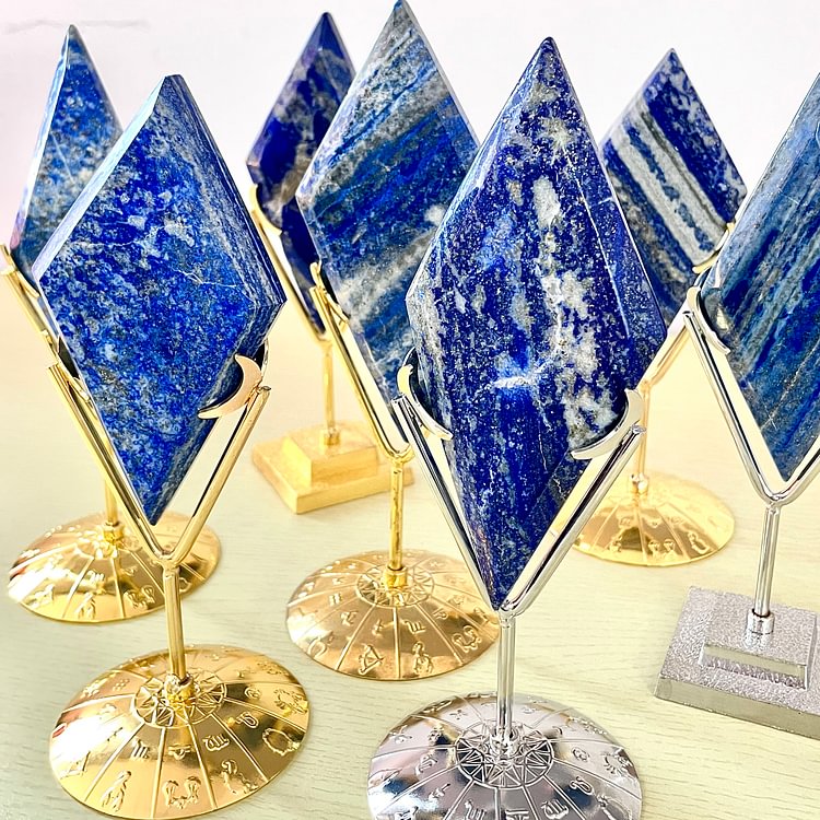 Lapis Lazuli Diamond/Rhombus on Stand 1set