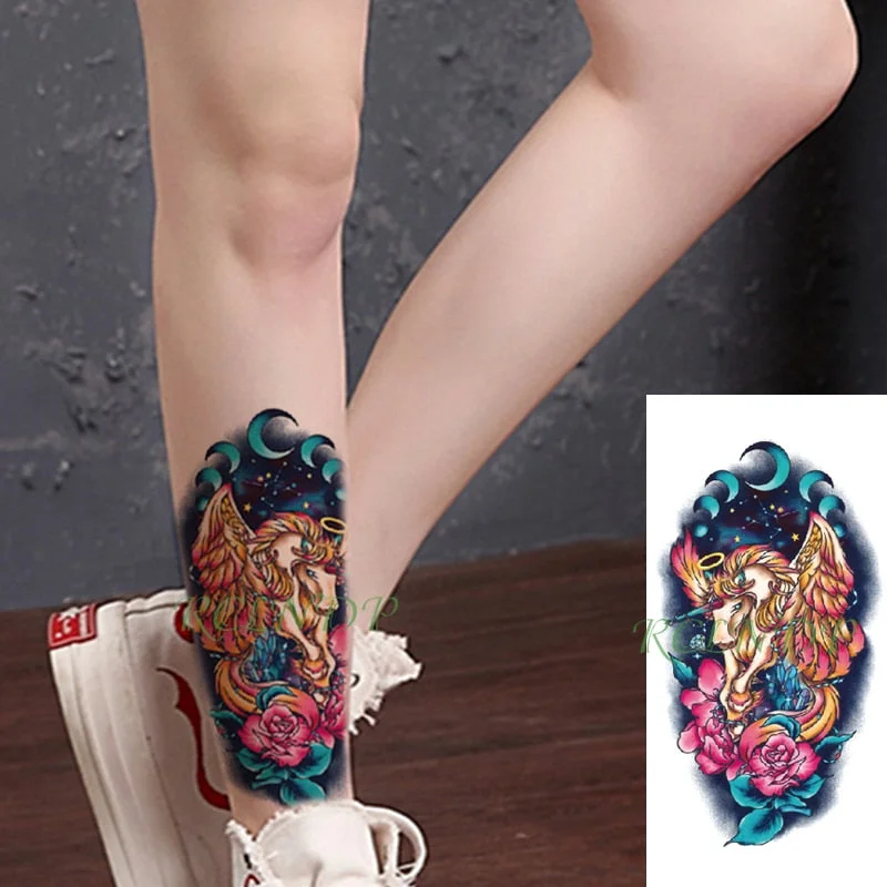 Waterproof Temporary Tattoo Sticker Cute Love Bird Leaf Crow Arabic Script Fake Tatto Flash Hand Arm Art Tatoo for Women Men