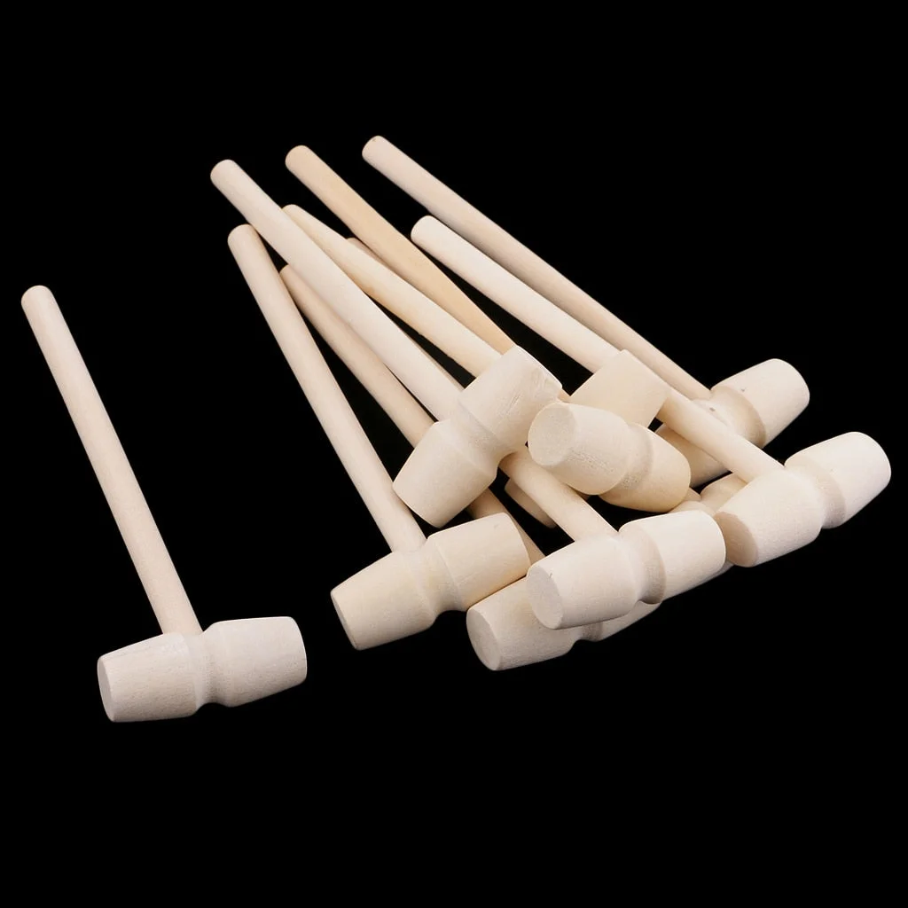 1pc Mini Wooden Hammer Balls Toy Pounder Replacement Wood Mallets Baby