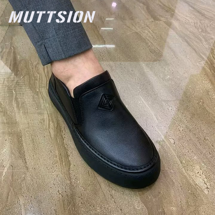 MUTTSION Business Fashion Casual Loafers | Soft Light Casual Leather Shoes