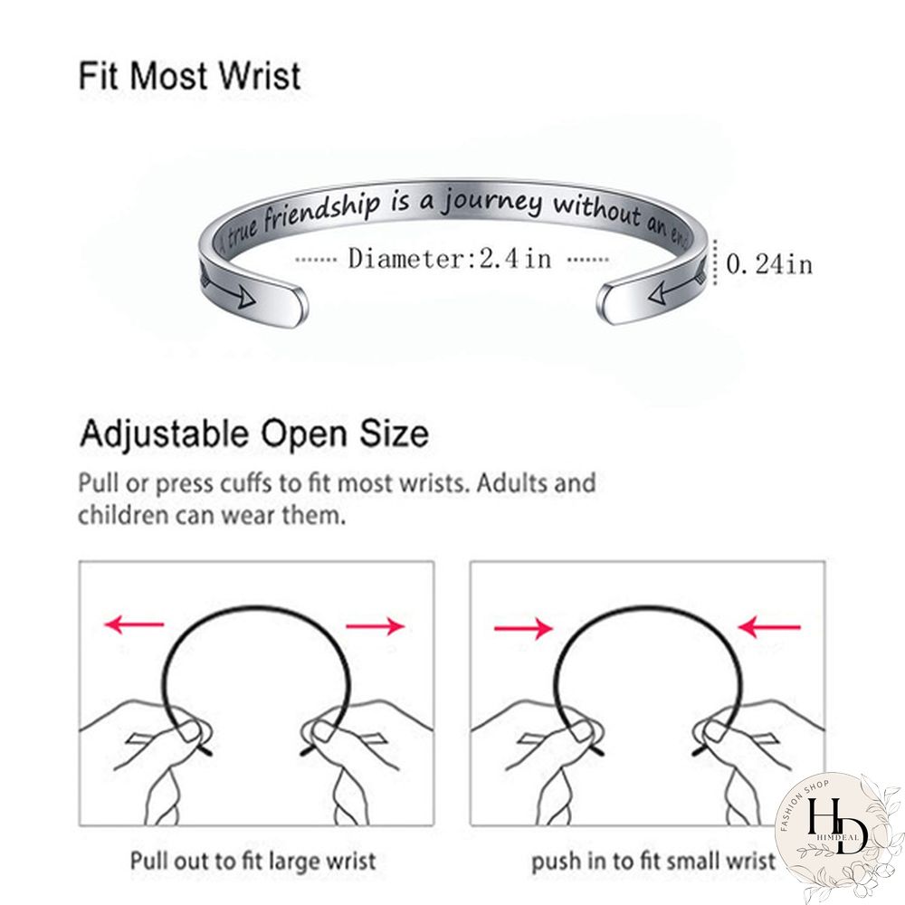 A True Friendship Is A Journey Without An End Bracelets for Women Friendship Gifts for Best Friends Classmates BFF Christmas Birthday Graduation Gifts