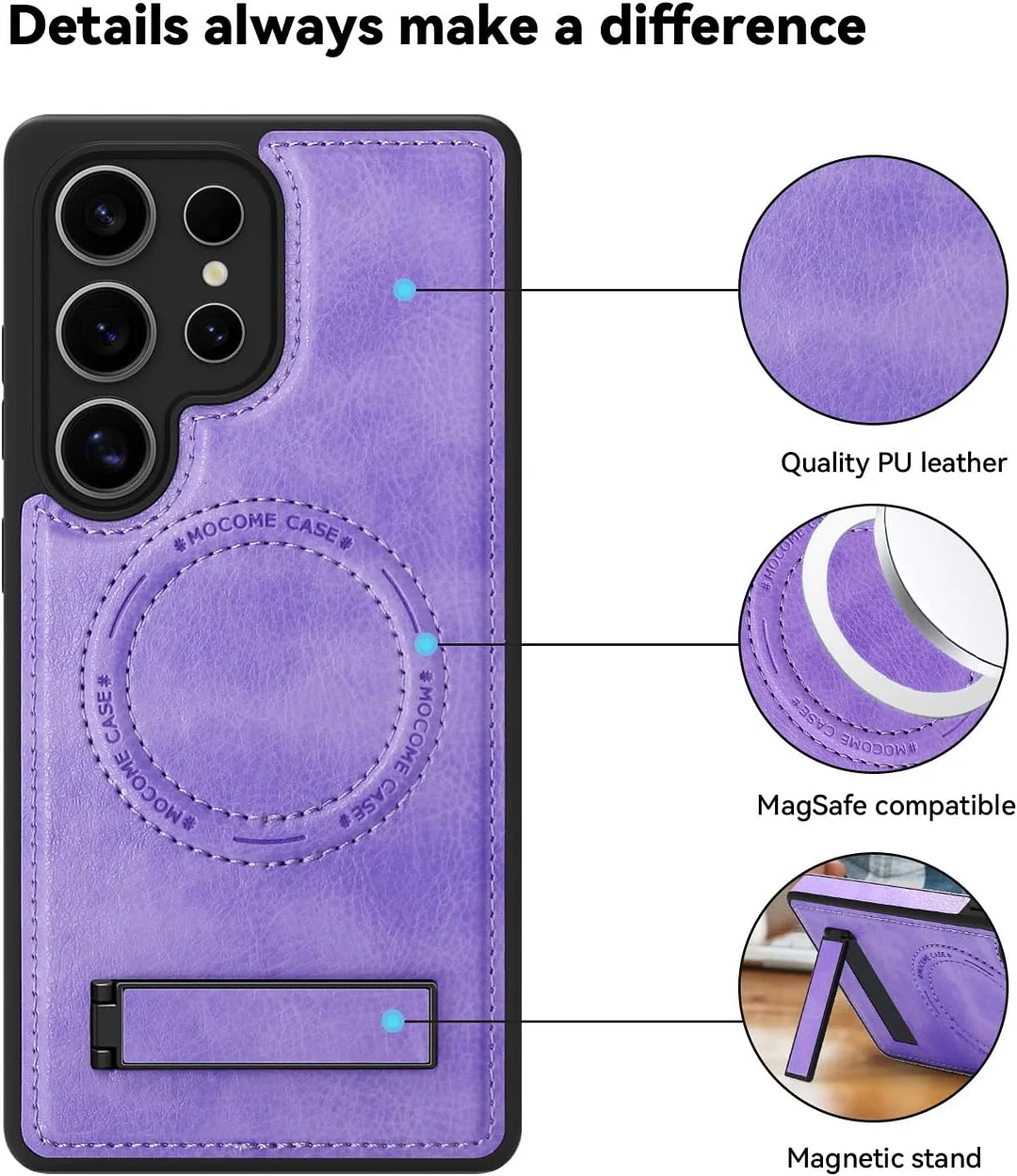 Samsung Galaxy Z Fold 6 Leather Case Magnetic Protective Case Holder Phone Case