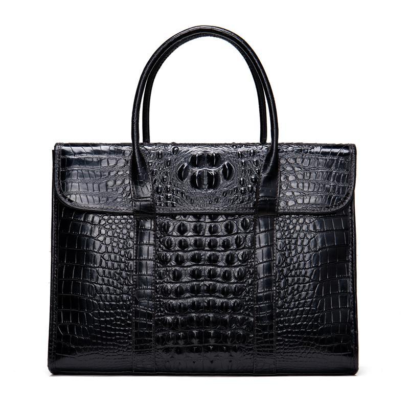 Casual Business Crocodile Leather Multipurpose Large Capacity Briefcase Handbag