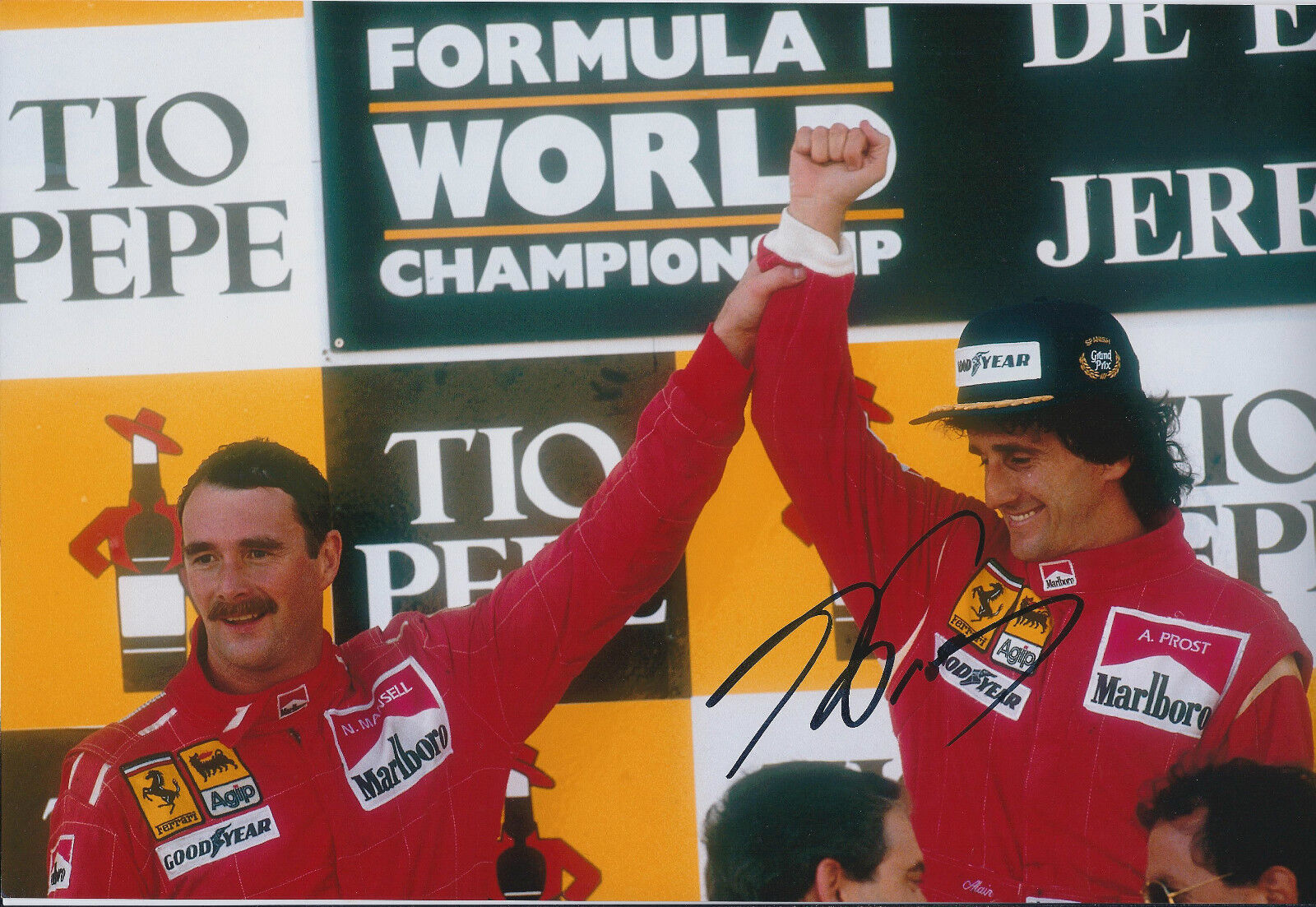 Alain Prost SIGNED Autograph 12x8 Photo Poster painting AFTAL COA Spanish GP Winner Mansell F1