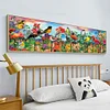 (US Only)Fence Birds 5D DIY Full Drill Round Diamond Painting Mosaic Home Decor 90x30CM