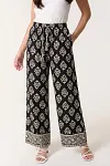 Wholesale Wide Leg Pants, Printed Rayon Trousers, Women's Resort Wear Supplier, SS2027 Fashion Trends, Mature Women Apparel Factory