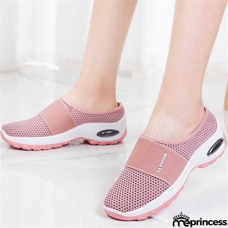 Slip-On Style Open Mesh Upper Rocker Bottom Durable Lightweight Shoes