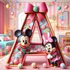 Lettre Disney Mickey Minnie-Complète Rond Diamant Peinture-40*40CM