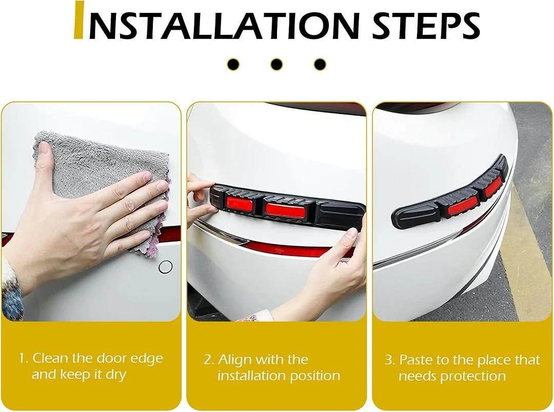 Car bumper protection strip, anti-collision foldable bumper protection strip, with strong reflective patches