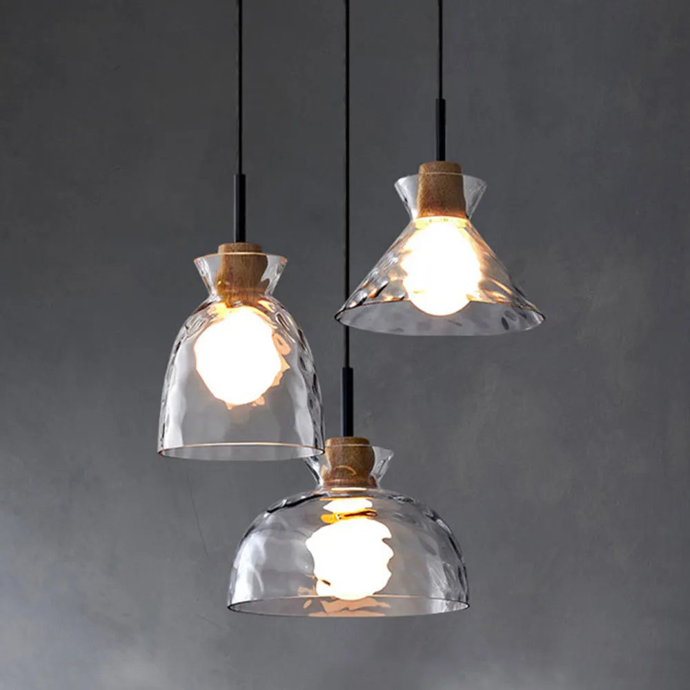 Art Ripple Glass Pendant Lamp - Modern Japanese Minimalist Suspension Light