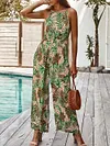 Hawaii Style Lace-Up Backless Jumpsuits