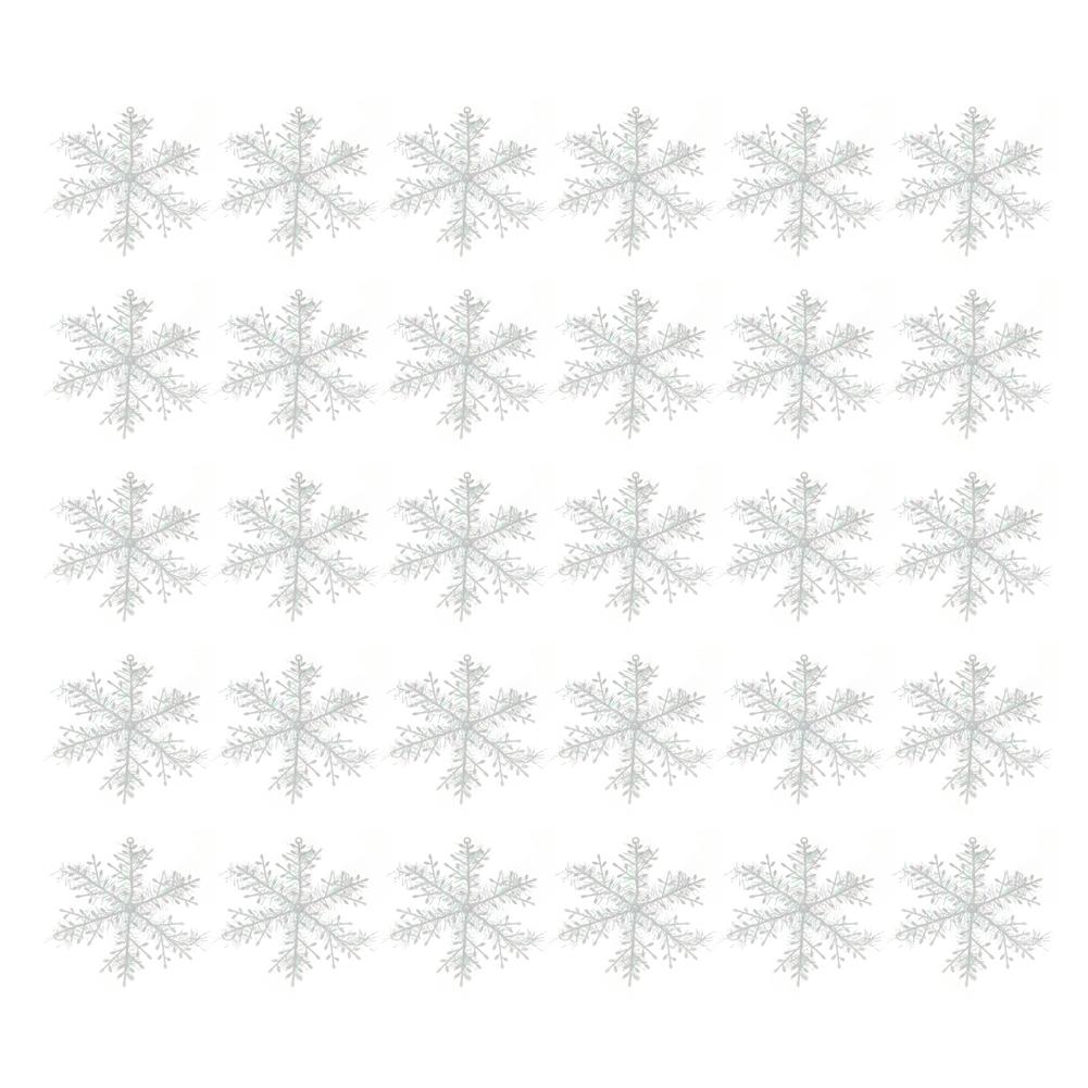 

30pcs Christmas White Snowflake Windows Party Xmas Tree Hanging Decor (11cm, 501 Original
