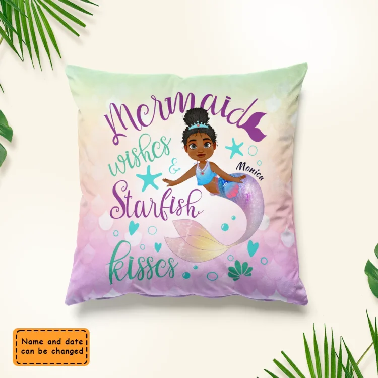 Custom Personalized Pillow-Mermaid Wishes