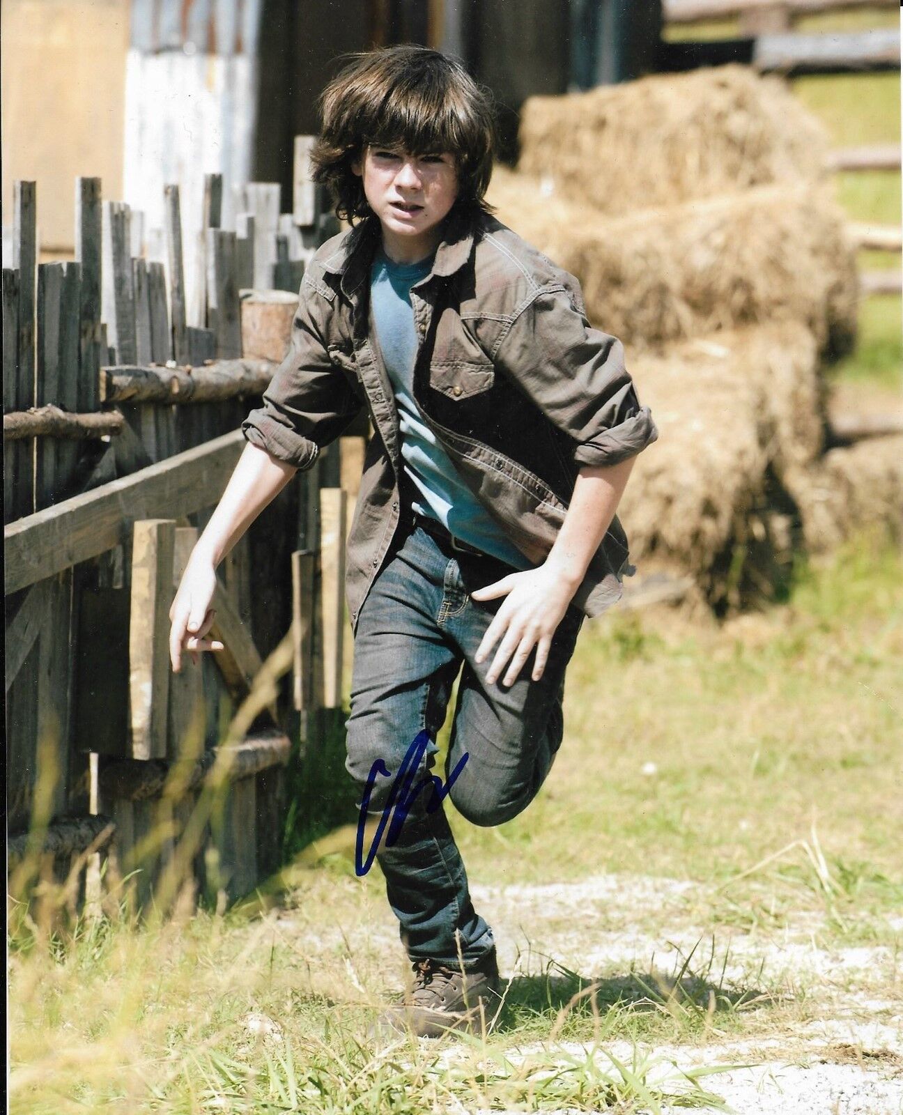 CHANDLER RIGGS signed autographed WALKING DEAD CARL GRIMES 8x10 Photo Poster painting w/COA