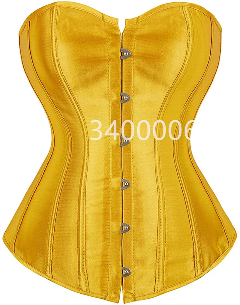 Billionm Corset Top Bustiers Overbust Satin Sexy Victorian Corsets Corselet Brocade Vintage Style Korsett for Women Plus Size Pink Green