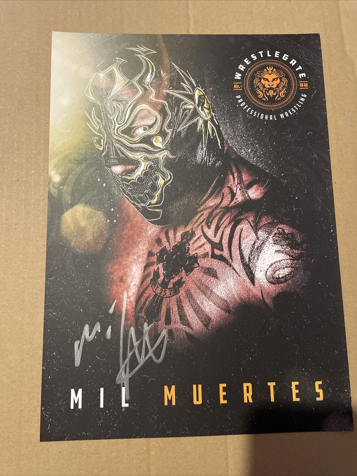 Lucha Underground Mil Muertes Hand Signed Wrestle Crate Photo Poster painting Autograph A4 AAA