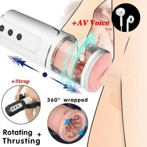 pornhint Pornhint Masturbaters Automatic HandsFree Male Telescopic Rotate Cup Stroker Men Sex Toy