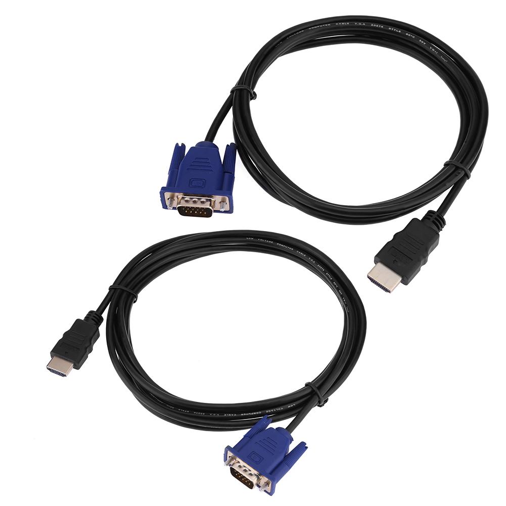 

HDMI-compatible Male to VGA Male Transfer Wire Video HDTV Converter Adapter Aux Cable, 3 m, 501 Original