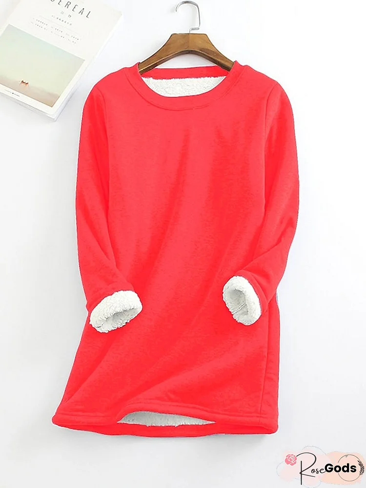 Women's Plus Size Tops Pullover Sweatshirt T Shirt Long Sleeve Boat Neck Basic Daily Going Out Cotton Blend Fall Winter Wine Red Big Red