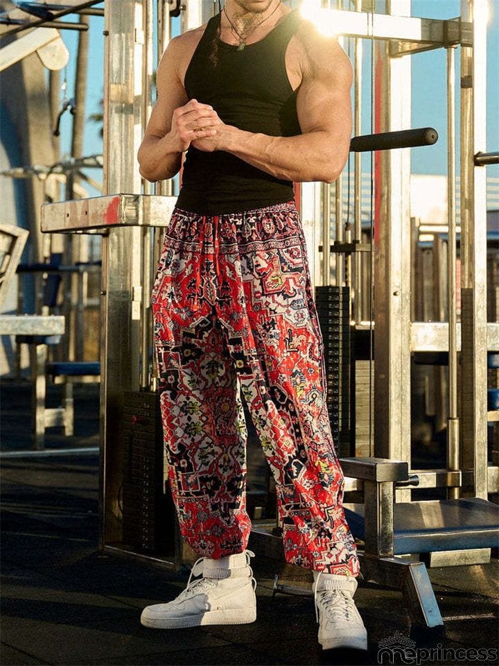 Men's Hip-Hop Digital Printed Loose Fitness Ugly Pants
