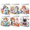 uk.everydayedeals 6Pcs DIY Diamond Painting Greeting Card - Easter Cats