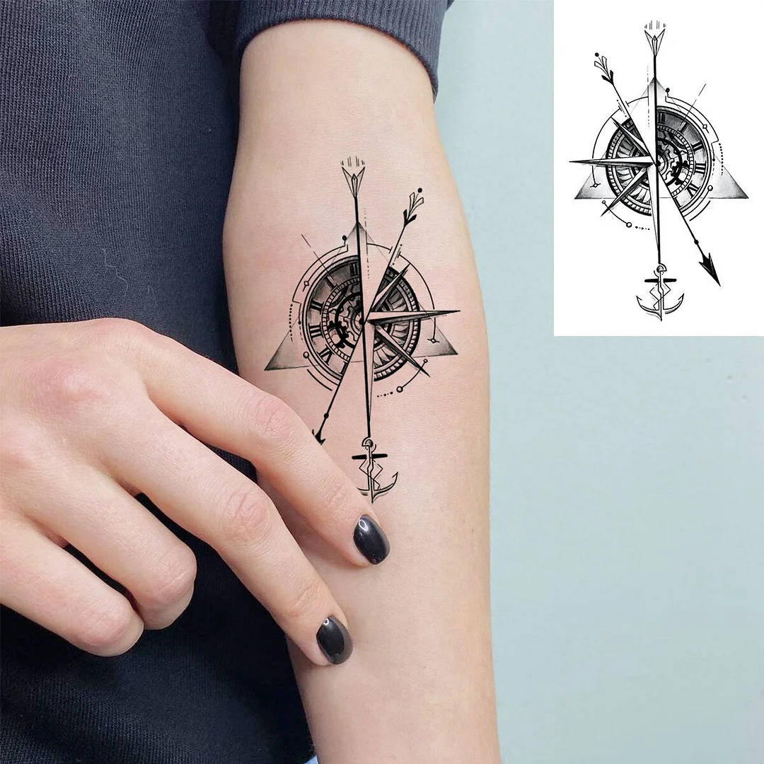 Black Whale Fashion Arm Temporary Tattoos For Women Girl Butterfly Swallow Fake Tattoo Sticker Body Art Waterproof Tatoo Sticker