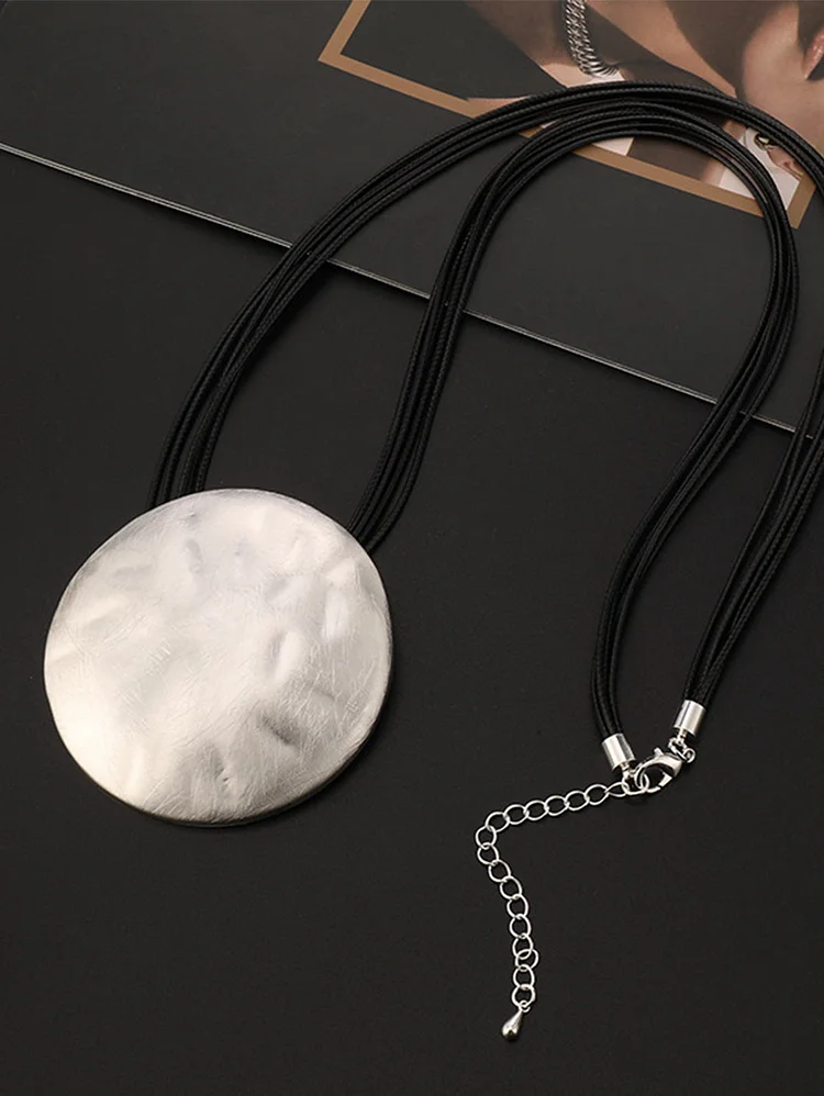 Minimalist Plain Geometric Alloy Multi-Chain Pendant Necklace