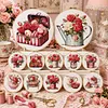 12pcs Red Roses In Vase-11CT Stamped Cross Stitch Set 12.5*12.5cm/4.92*4.92in tapestrymarket